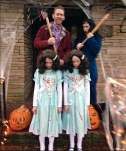 Halloween Costume The Shining Lisa & Louise Grady Twins Blue Dress  Adult / Kids