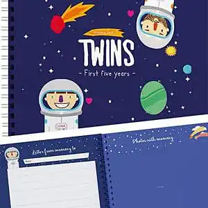 twin baby memory book for boys