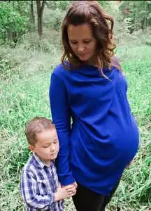 Pregnant mum with older son