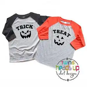 trick treat twin Halloween shirts