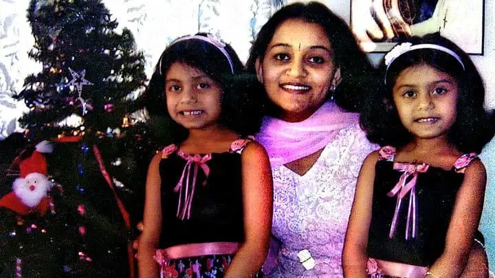 Indian mom with twin girls
