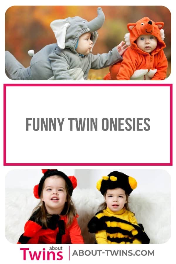 A collection of funny twin onesies.